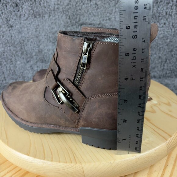 Ugg Boots Cheyne Women Size 5.5 Brown Leather Waterproof Wool Lined Ankle Bootie - Picture 5 of 9